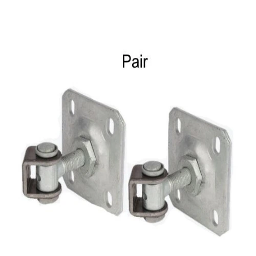 [HN286] Locinox Galvanised Adjustable Swing Gate Hinge With Plate - 20x150mm Neck, 100x100mm Plate - Pair