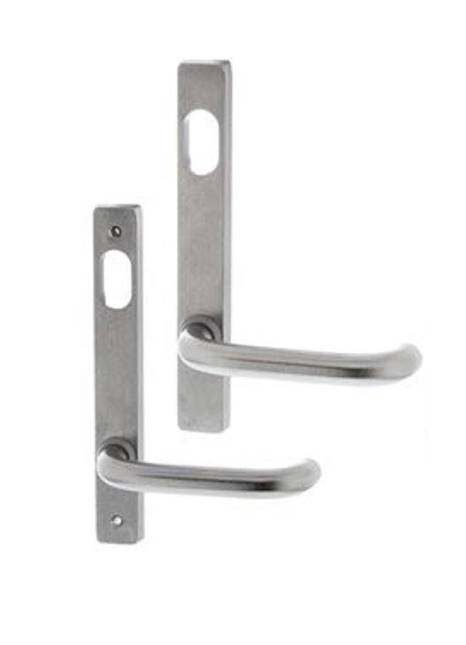 [MKLH411] Lever Handle for Insert Mortice Lock Set - Oval, Cylinder - 304 Stainless Steel in Satin Chrome Silver - Pair