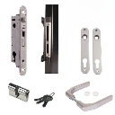 Locinox FORTYLOCK Euro Insert Mortice Lock - Complete Kit - 40x40 Frame, 20mm Backset, Silver - For Swing Gates