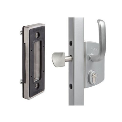 [FK829] Locinox Industrial Manual Sliding Gate Lock 40mm profile Silver (LSKZ4040U2L)-with Keep