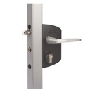 Locinox Industrial Swing Gate Lock LAKQ U2 for Square tube Adjustable 60-80mm in Black - Silver Handle