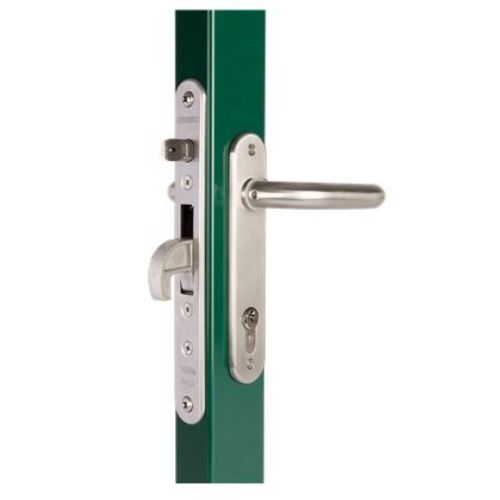 [MK630] Locinox H-Metal 54mm Euro Insert Mortice Lock - Complete Kit - 65x65 Frame, 35mm Backset, Silver - For Swing Gates
