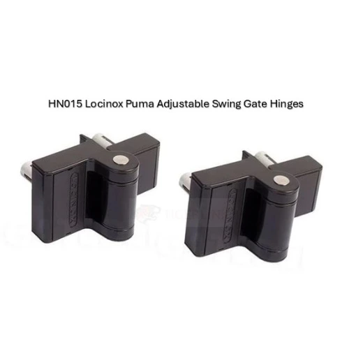 [HN015] Locinox Puma Adjustable Swing Gate Hinges - Black - Pair