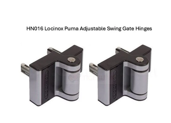[HN016] Locinox Puma Adjustable Swing Gate Hinges - Silver - Pair