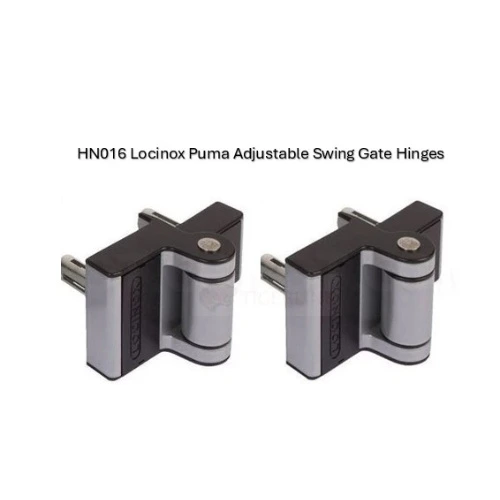 [HN016] Locinox Puma Adjustable Swing Gate Hinges - Silver - Pair