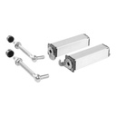 Locinox Swing40 Self Closing Light Gate Hinges - 40x40mm Frame, 130mm Thread, Up To 75kg - Pair