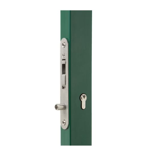 Locinox H-Compact Handleless Sliding Gates Lock - 65x65 Frame, 40mm Backset, Silver
