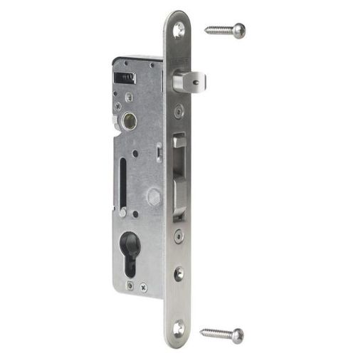[MKLO361] Locinox H-Metal (LB) Euro Insert Mortice Lock - 65x65 Frame, 35mm Backset, Silver - For Swing Gates