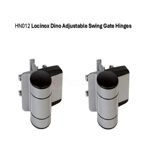 [HN012] Locinox Dino Adjustable Swing Gate Hinges - Silver - Pair
