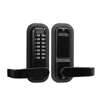 [FK964] Lockey 2835 Marine Grade  Black Mechanical Keyless Lever Lock with Passage Function