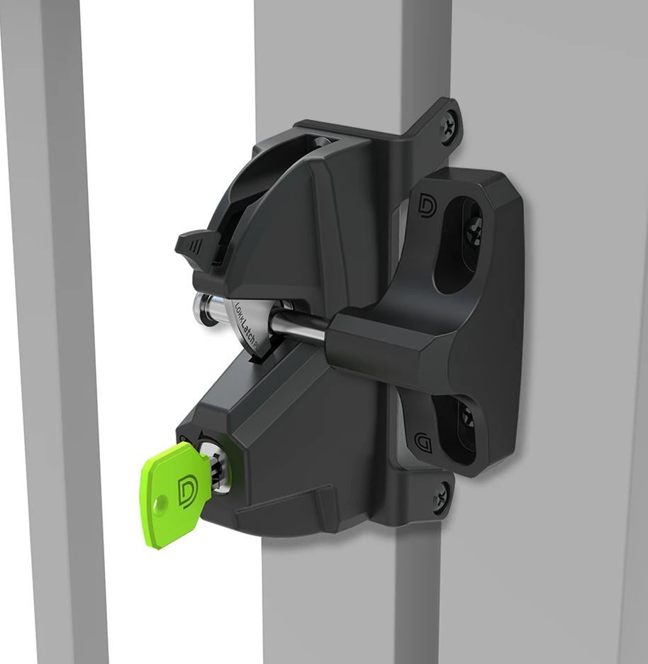 [FK424] D&D LokkLatch Plus Gate Latch- Black, Double Sided, Keyed Different: LL3PWD