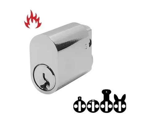 [KB352] Oval Key Barrel, 35mm Half Cylinder, Keyed Alike - Satin Chrome