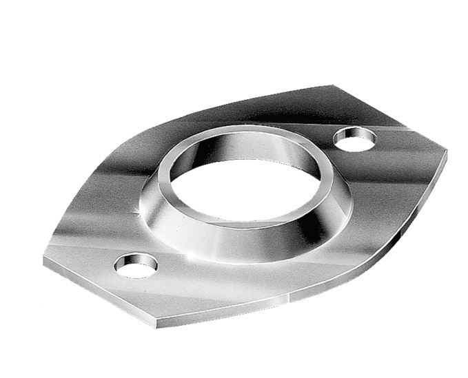 [SE308] Oval Steel Base Plate Sleeve: 50NB / 60mm Round Post, 2 Holes