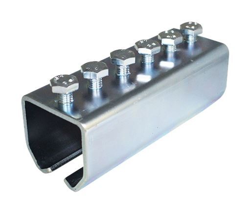 Steel Overhead Sliding/Hanging Gate Track Joiner - Type A for 60mm track, up to 450kg