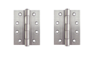 Pair - Zinc Plated Steel Butt Hinges - 100x75x2.5mm, Zinc Finish