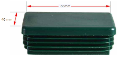 [CPPR480] Plastic End Cap Green 60x40mm