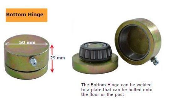 [HN411] Zinc Plated Steel Weld-On Bearing Hinge - Up To 350kg - Bottom Only