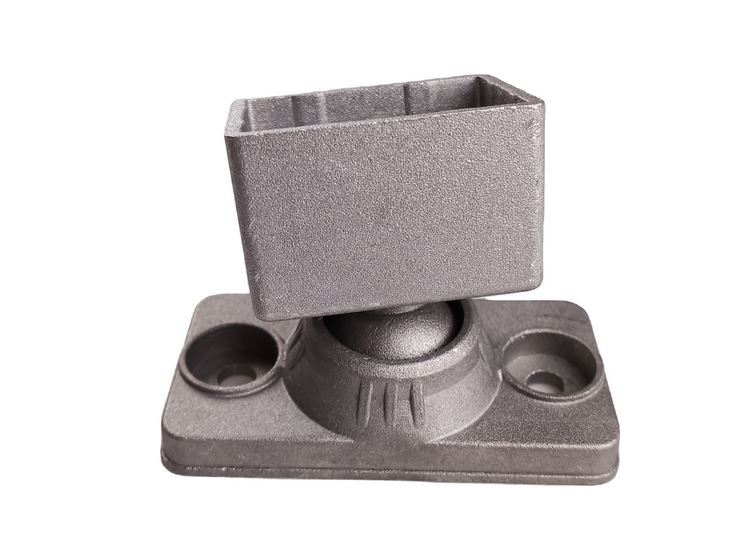 [BKRB482] Aluminium Fence Rail Bracket, 33x43mm / 38x48mm Tube, Double Lug, 2 Hole - Adjustable