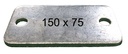Rectangular Steel Base Plate, 150x75x5mm, 2 Holes