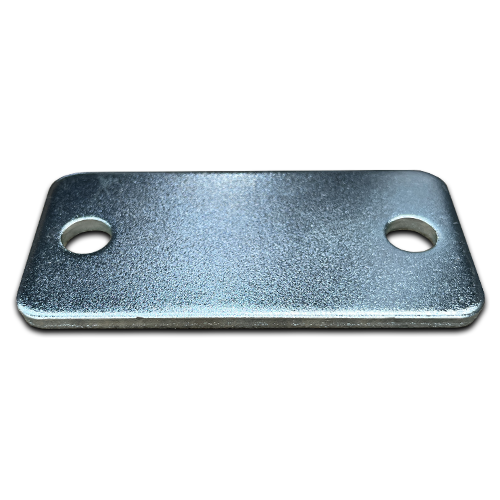 Rectangular Steel Base Plate, 130x90x5mm, 2 Holes