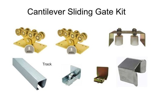 Cantilever Sliding Gate Kit (400kg / 4 Metre) - Small, 8 Wheel, Residential