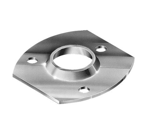 [SE310] Rounded Steel Base Plate Sleeve: 32NB / 42mm Round Post, 3 Holes