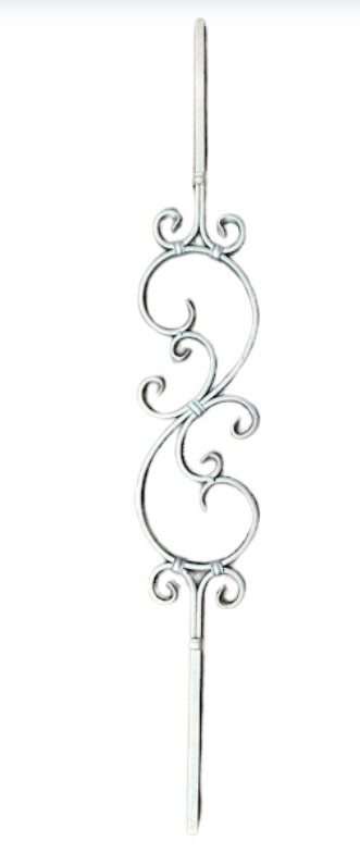 [MT632] S Scroll 1000x150x12x6mm  Scarlet Scroll - Zinc Plated