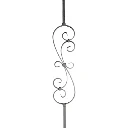 S Scroll 1000x180x12x6mm Spiral Scroll Wrought Iron Baluster- Zinc Plated
