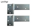 Zinc Plated Strap Hinges For Timber Gates - 14mm Pin, 200x50mm, LH, Silver - Pair