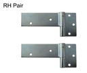 Zinc Plated Strap Hinges For Timber Gates - 14mm Pin, 200x50mm, RH, Silver - Pair