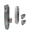 Handleless Oval Sliding Gate Lock - Complete Kit - 40x40 Frame, 20mm Backset, Silver