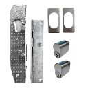 Handleless Oval Sliding Gate Lock - Complete Kit - 40x40 Frame, 20mm Backset, Silver