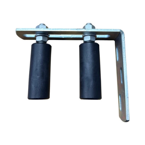 [WH255] Sliding Gate Guide Roller Set - 200x160mm Silver Bracket, 40x100mm Black Rollers