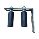 Sliding Gate Guide Roller Set - 200x160mm Silver Bracket, 40x100mm Black Rollers