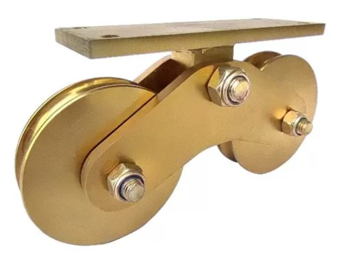 [WH358] Zinc Plated Sliding Gate Wheel - 100mm U Groove External - Double Bearing, Dual Wheel