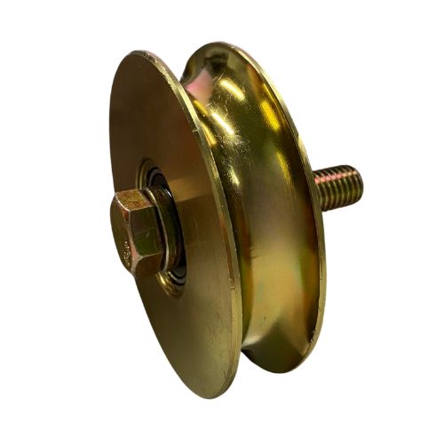 [WH406] Zinc Plated Sliding Gate Wheel - 120mm U Groove Bracketless - Double Bearing
