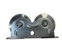 Zinc Plated Sliding Gate Wheel - 80mm U Groove External - Double Bearing, Dual Wheel