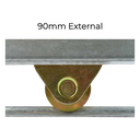 Zinc Plated Sliding Gate Wheel - 90mm U Groove External - Double Bearing