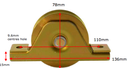 Zinc Plated Sliding Gate Wheel - 80mm V Groove Internal - Double Bearing