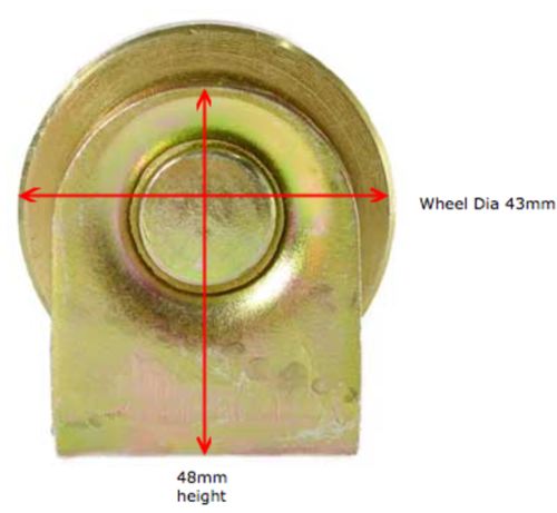 [WH465] Zinc Plated Sliding Gate Wheel - 45mm V Groove External - Double Bearing