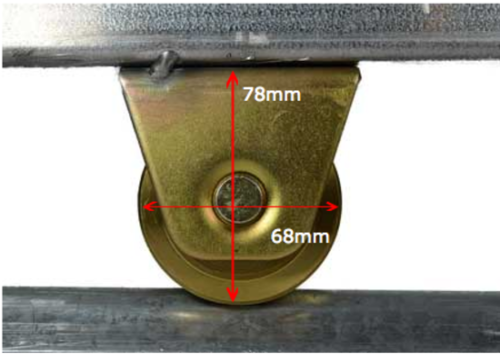 [WH475] Zinc Plated Sliding Gate Wheel - 68mm V Groove  - Double Bearing