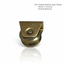 Zinc Plated Sliding Gate Wheel - 78mm V Groove External - Double Bearing