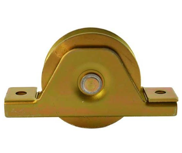 [WH395] Zinc Plated Sliding Gate Wheel - 100mm U Groove Internal - Double Bearing