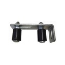 Sliding Gate Guide Roller Set - 150x60mm Silver Bracket, 40x30mm Black Rollers