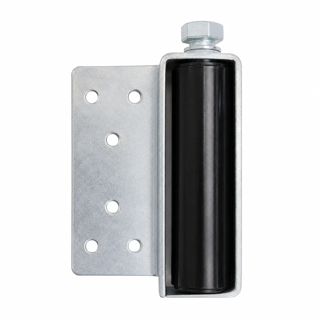 [WH194] Sliding Gate Side Roller Bracket - 150x40mm Black Roller, Silver Holding Bracket