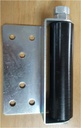 Sliding Gate Side Roller Bracket - 150x40mm Black Roller, Silver Holding Bracket