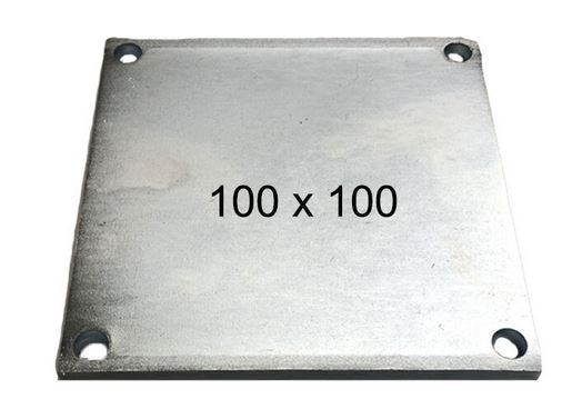 [SE820] Square Steel Base Plate, 100x100x5mm, 4 Holes
