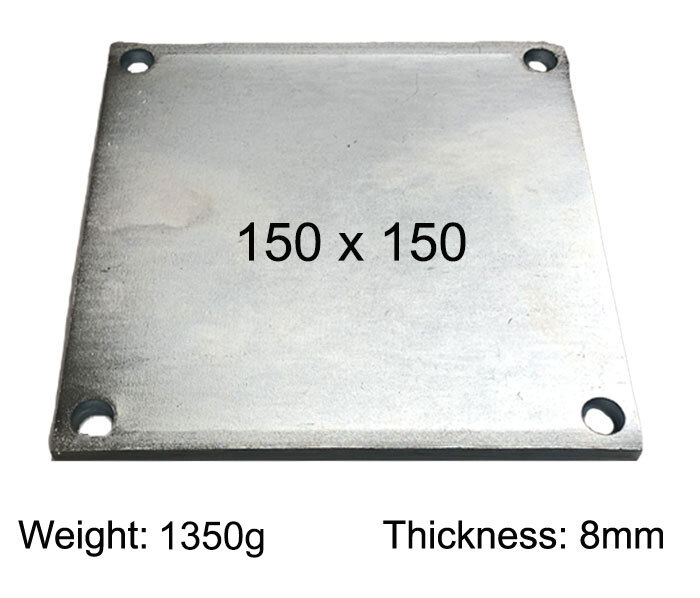 [SE846] Square Steel Base Plate, 150x150x8mm, 4 Holes