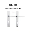 Insert Mortice Lock Handle Set - Euro, L Shaped - Stainless Steel in Satin Chrome Silver - Pair