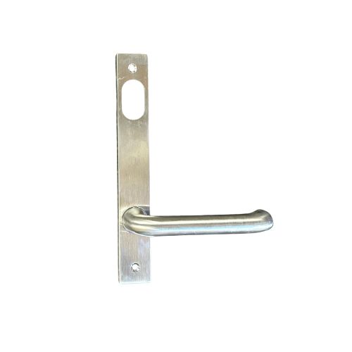 [MKLH417] Lever Handle For Narrow Mortice Lock - Oval Cylinder, Internal Plate - 304 Stainless Steel Satin Chrome Silver